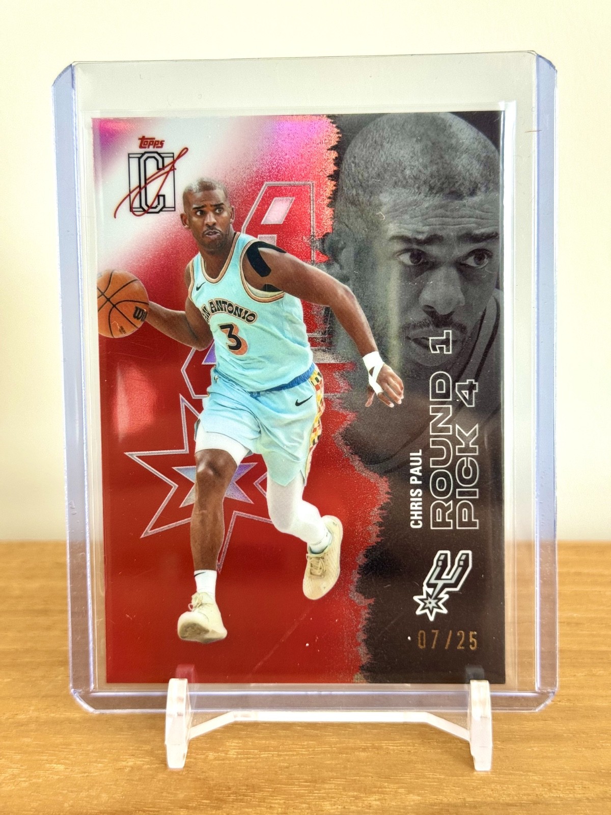 2025-26 Topps Signature Class #2 CHRIS PAUL True Red Chrome /25 SPURS