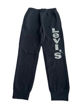 New LEVIS Boys Black Fleece Knit Jogger Sport Athletic Sweat Pants size M