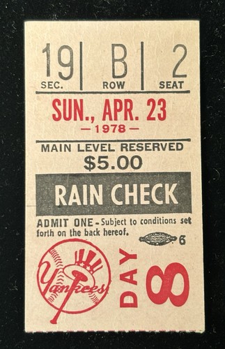 1978 REGGIE JACKSON Ticket 316th HR Yankees Paul MOLITOR 15 Career Hit RC MT ⚾️