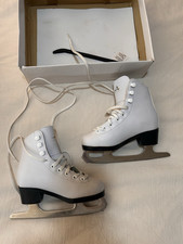 American Athletic Figure Ice Skates Girl US 11 EU 28 White 512 Tricot Lined Shoe