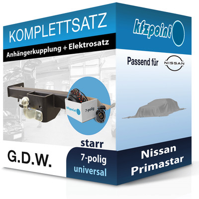 Für Nissan Primastar 11.2021-jetzt G.D.W. Anhängerkupplung starr + 7polig E-Satz