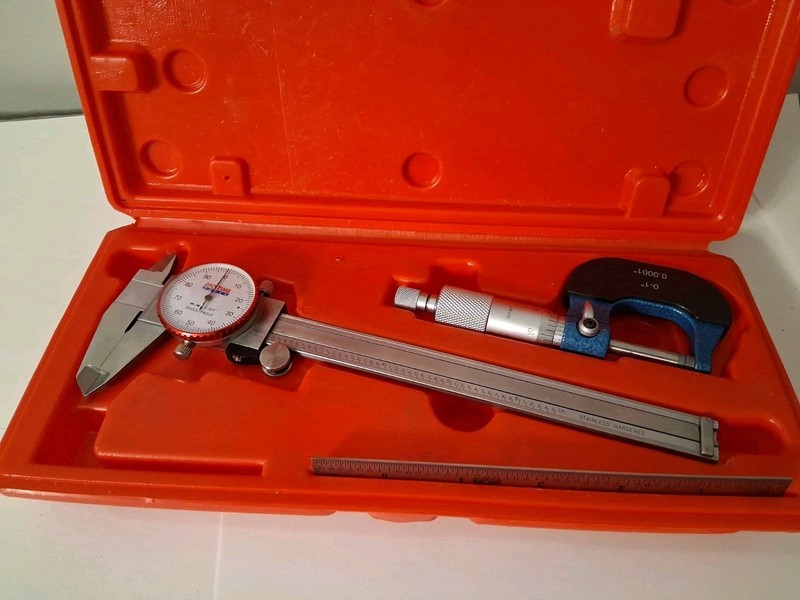 Anytime Tools Dial Caliper/Micrometer/Stainless Steel Ruler Professional