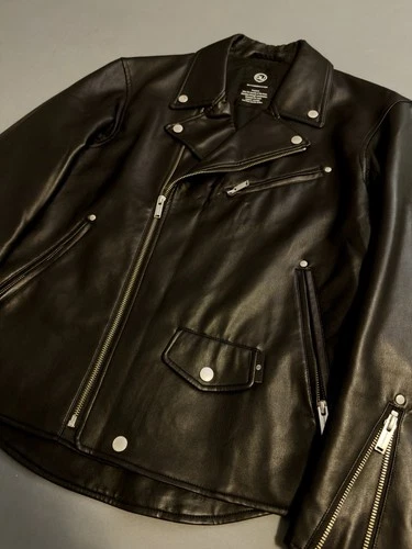 GU x UNDERCOVER JUN TAKAHASHI Black Faux Leather Jacket Rare 2021, Size M image 3