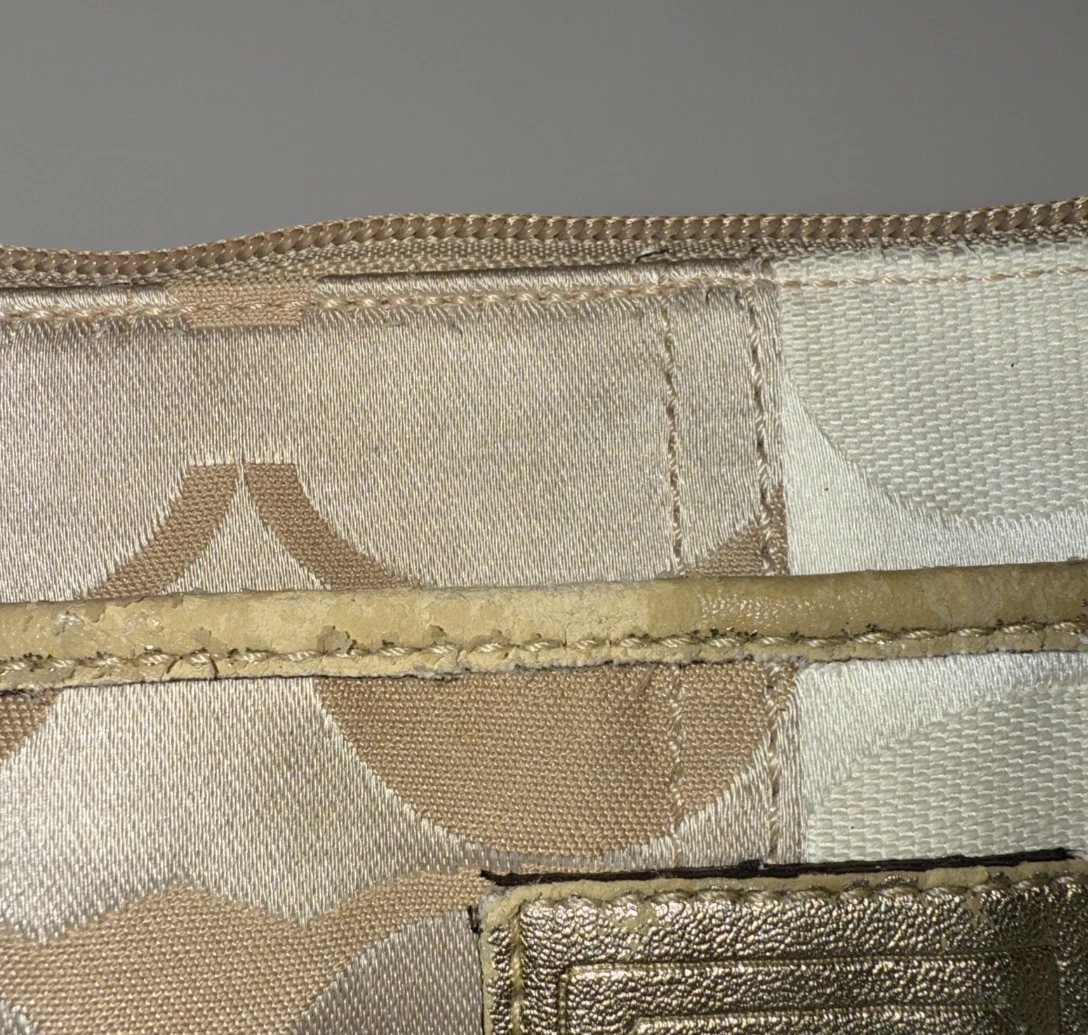 BORSA A TRACOLLA COACH BIANCA ORO FIRMA PATCHWORK SWINGPACK BORSETTA BORSETTA