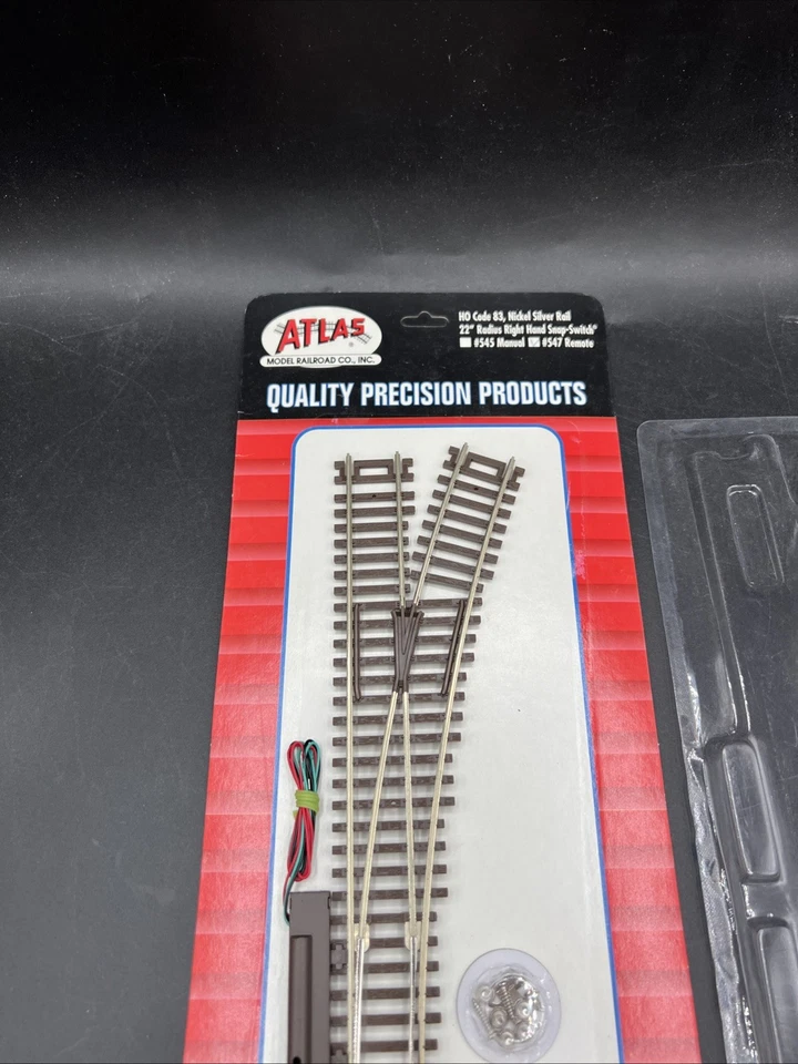 NOS Atlas HO Scale Code 83 22” Radius Right Hang Snap Switch 547 - Image 4 of 4