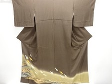 7613444: JAPANESE KIMONO / TOMESODE / EMBROIDERY / ONE CREST / CRANES