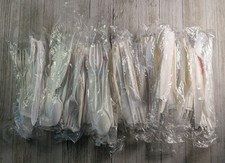 Black And White Plastic Cutlery, Wrapped/Sealed Knives, Forks, Spoons 50 PC
