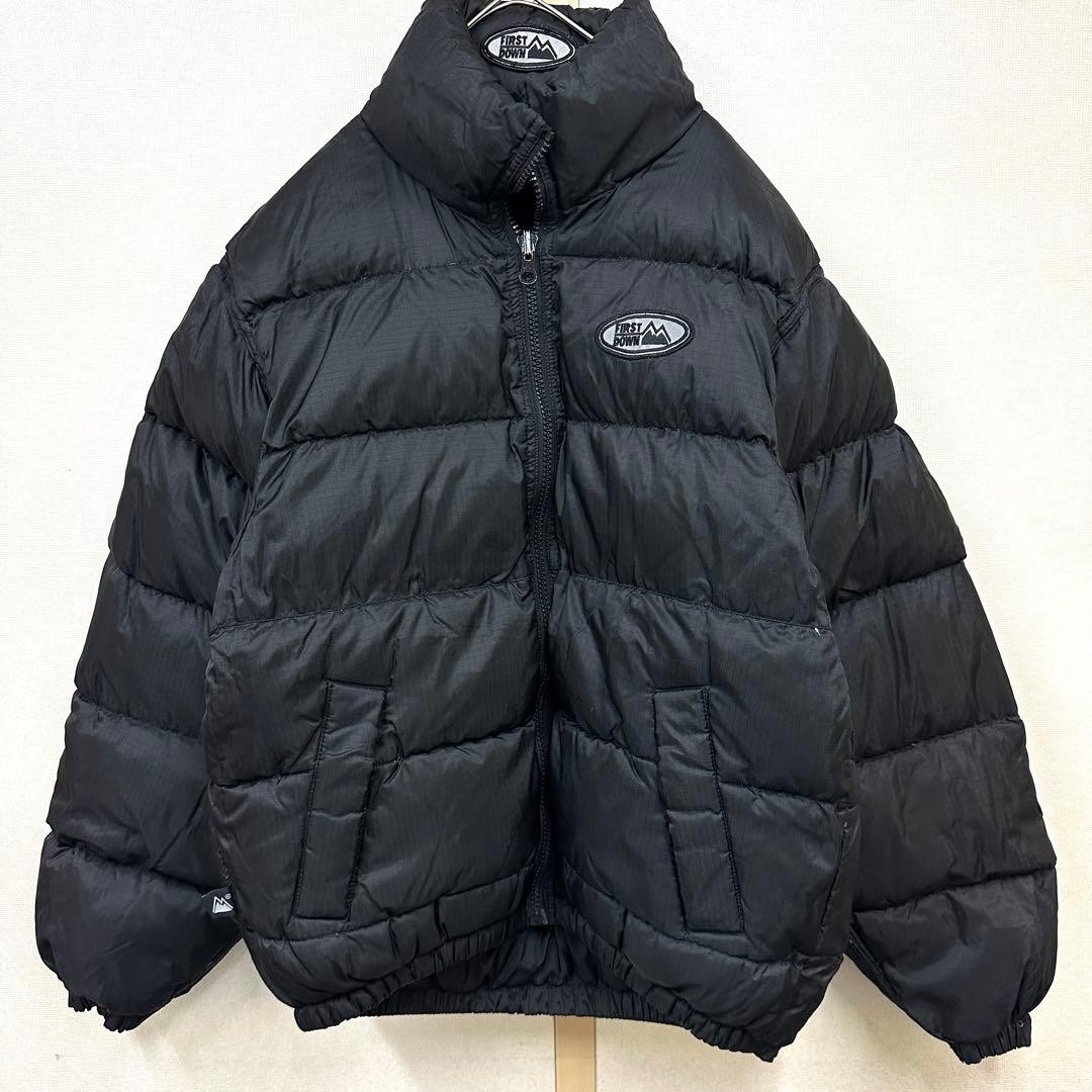 First Down Reversible Black Down Jacket S Vintage… - image 12
