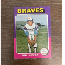 Topps 1975 Phil Niekro Atlanta Braves MLB Mini Base Set Baseball Trading Card