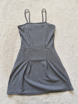 C&A Trägerkleid kurz Hahnentritt schwarz/weiß