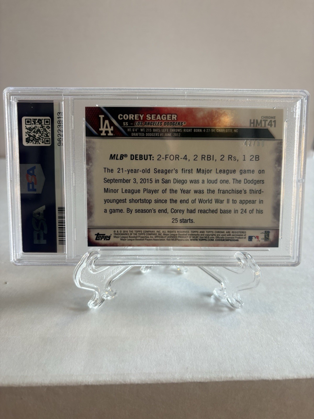 2016 Topps Chrome - Corey Seager #HMT41 Gold Refractor /50 🔥Rare🔥 Low POP (RC) view 2