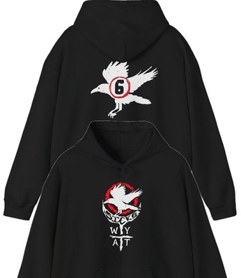 Wyatt Sicks 6 White Crow Black Pullover Hoody