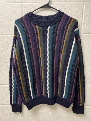 VTG 90s Structure Coogi Style Sweater 3d Knit Textured Mens M/L