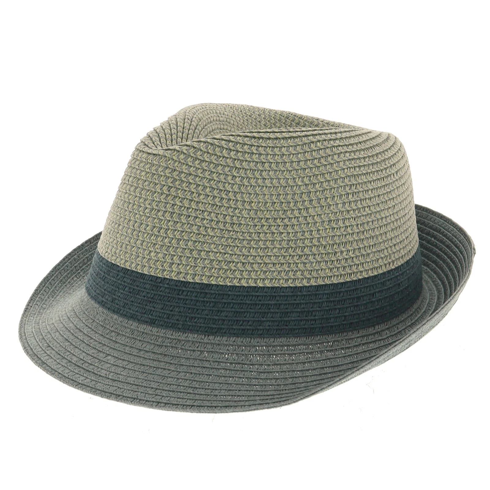 Men's Summer Straw Trilby Hat, Lightweight Crushable, Green/Blue
Opens in a new window or tab
