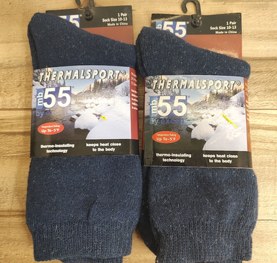 #ad 2 Pairs Mb55 Excell Thermal Sport Socks 888TH 1 Size 10 13 NWT Extreme Weather $17.99