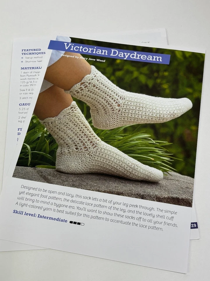 Victorian Daydream Socks Crochet Pattern Book Pages - Image 3 of 3
