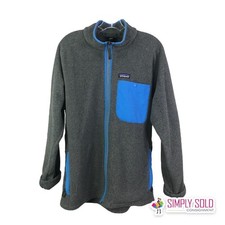 Patagonia Men's Karstens Synchilla Jacket Sweater Nickel Gray Blue Full-Zip Sz M