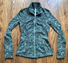 Lululemon Define Jacket Womens Size 4 Camouflage Olive Green Heritage Full Zip