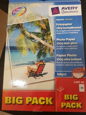 AVERY Zweckform Big Pack 2497-40 Fotopapier A4 230g Hochglanz Superior Papier