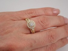 2 Ct Round Cut Simulated Diamond 14k Yellow Gold Plated Silver Engagement Ring