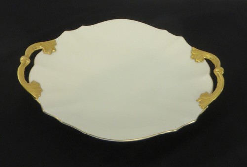 Lenox China Valencia Serving Platter Ivory 24k Gold Trim Large Oval Tray 16" USA - Picture 2 of 6