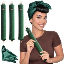 YOSHUYUKI Grande Heatless Curling Rod Set Overnight Hair Curler Satin Scarf