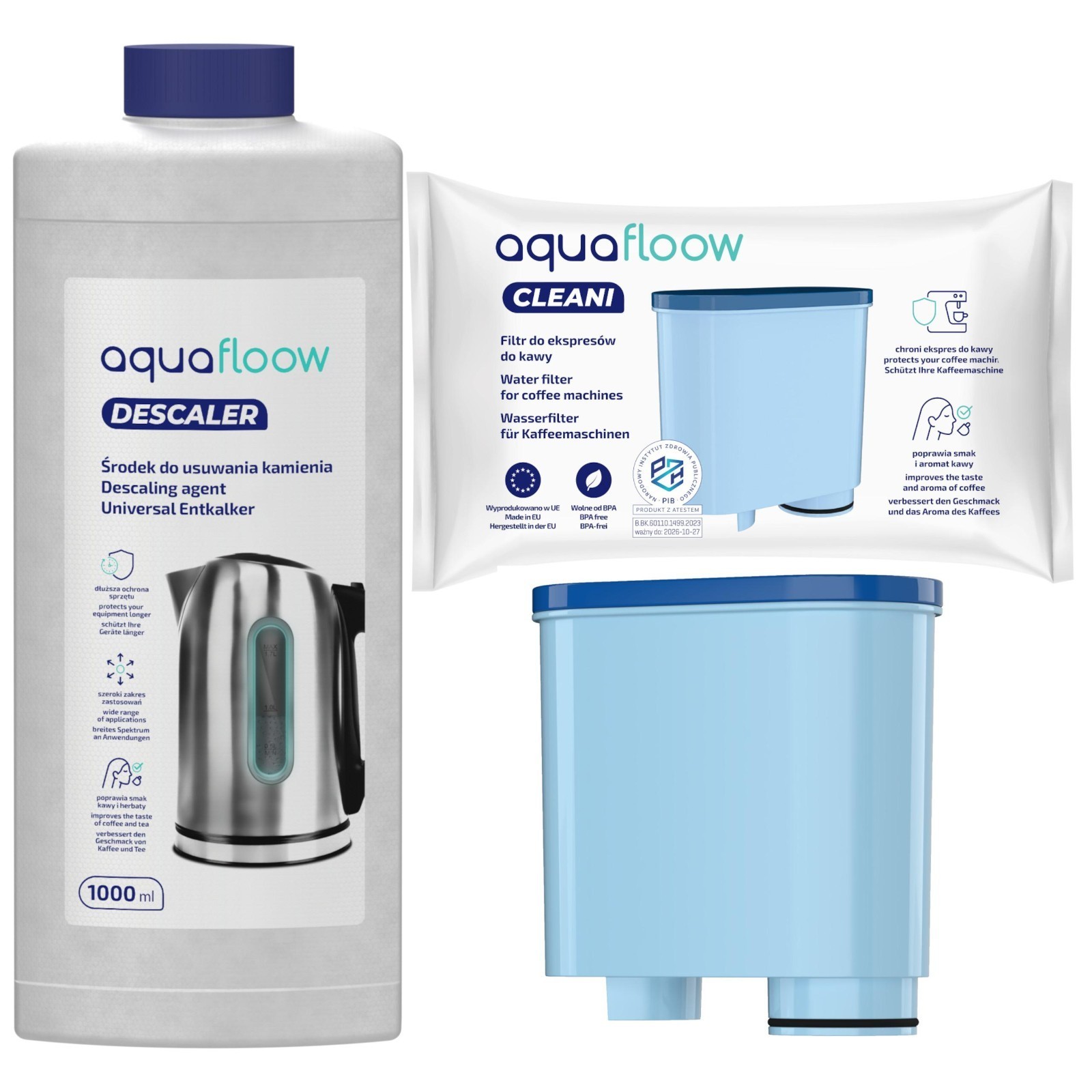 Care set for Philips Saeco fully automatic coffee machine: 1x water filter,...