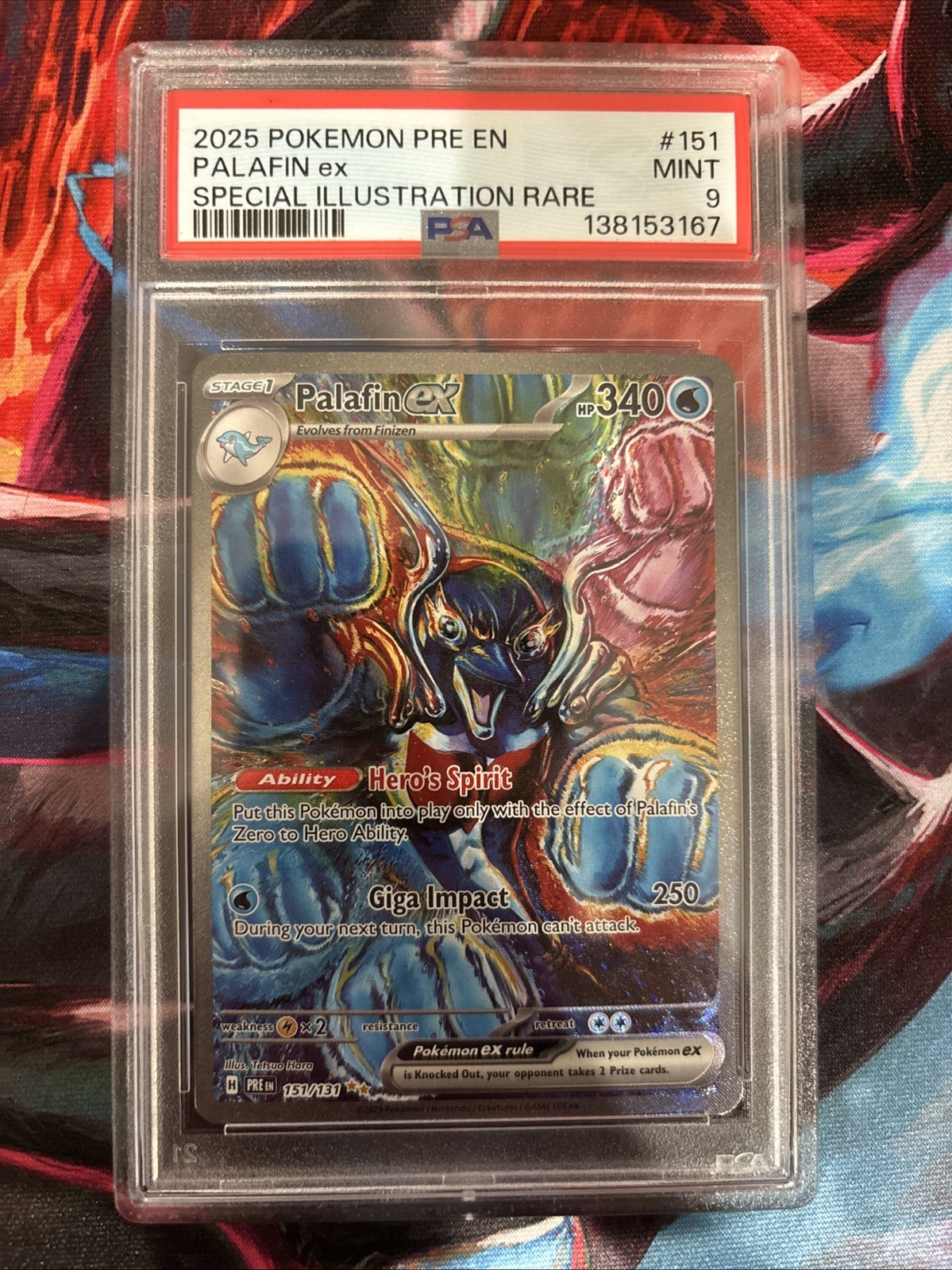 Palafin EX 151/131 Prismatic Evolutions Special Illustration Rare PSA 9