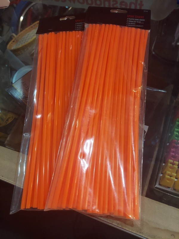 Bicycle Wheel Spoke Covers Black-Ops  11 3/4 Inches Orange 72pc 2 packs of  36
