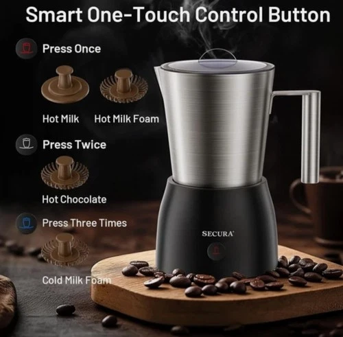 Secura Milk Frother and Steamer - Thumbnail 2