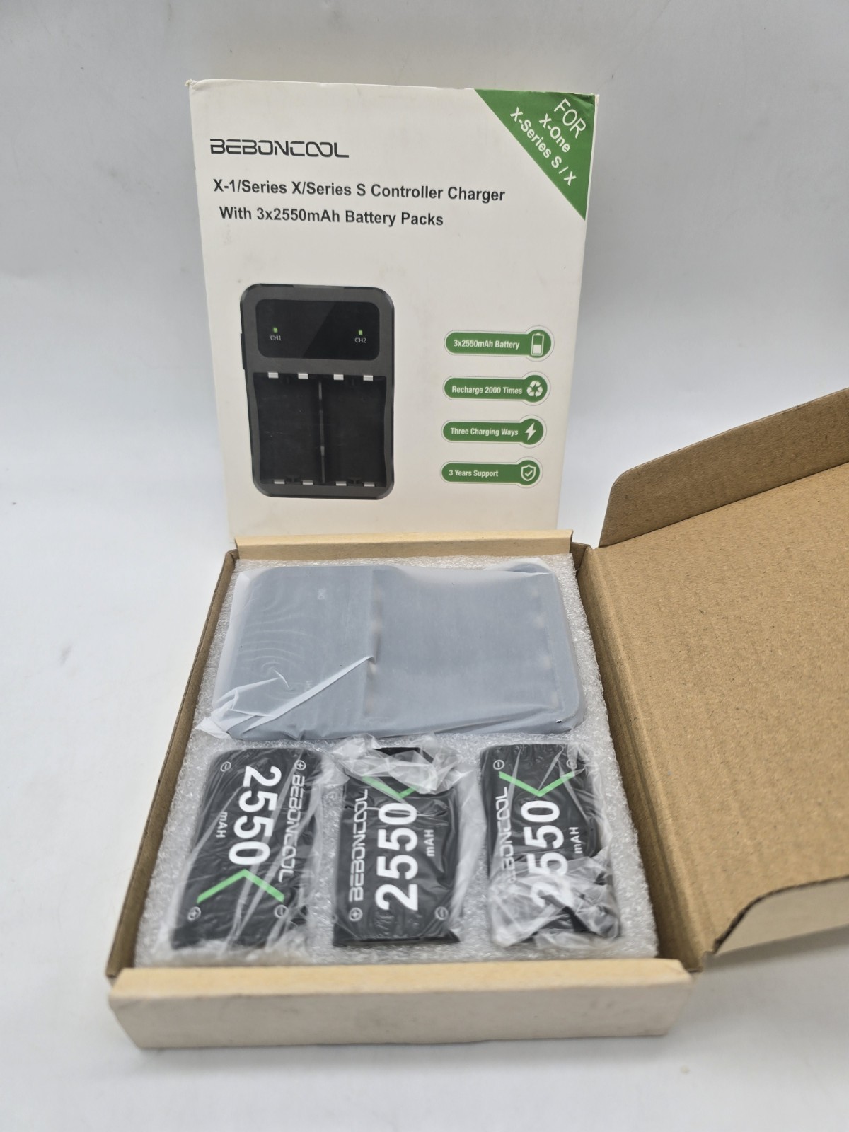 Beboncool X-1 Controller Charger with 3x2550 mAh Battery Packs for X-One/XSeries
