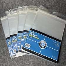 CSP 500 Thick Magazine Sleeves Resealable Plastic Storage Bags 8 7/8" x 11 1/8"