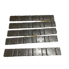 Image of 5X self adhesive wheel weights strip of 8 weight 60g black coated