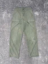 VINTAGE Military Pants Mens 31x32 Green OG 107 Trousers Fatigue Vietnam 60s 70s