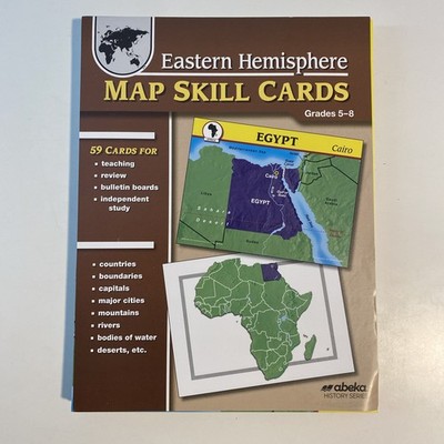 Abeka Eastern Hemisphere Map Skill Cards Grades 5-8