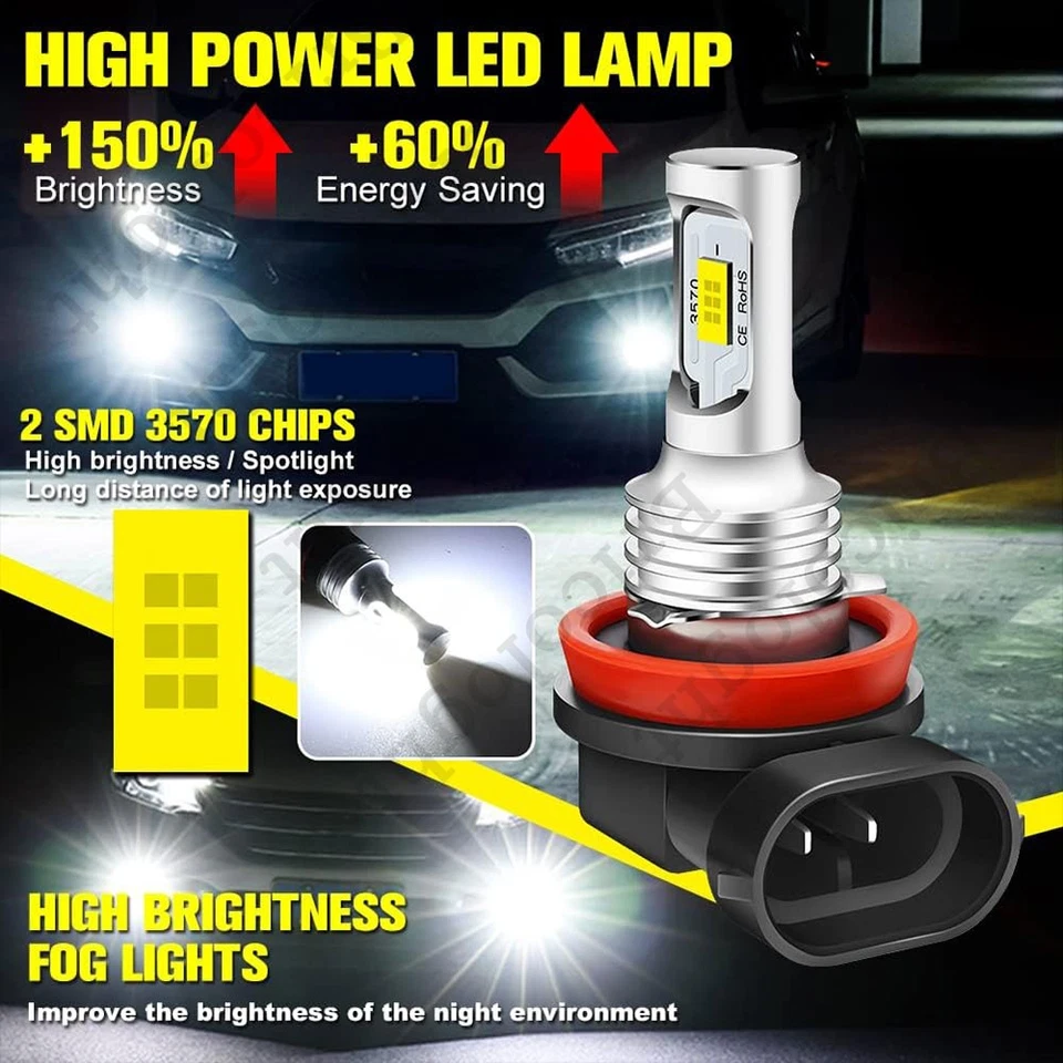 For Chevrolet Colorado 2015-2020 2021 2022 LED Headlight + Fog Light Bulbs Combo - Image 3 of 4