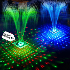 Upgraded Solar Pool Fountain with Lights,9.5'' Large Solar Floating Pool Fountai