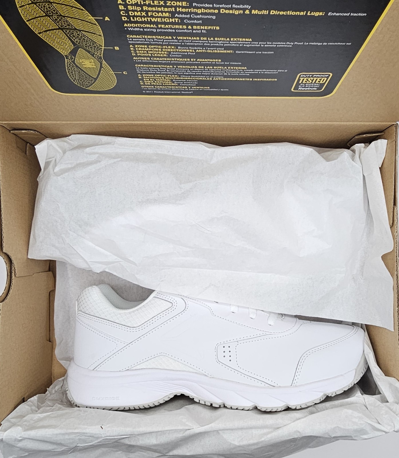 Size 9.5 Wide 4E - MENS Reebok Work N Cushion 3.0 White