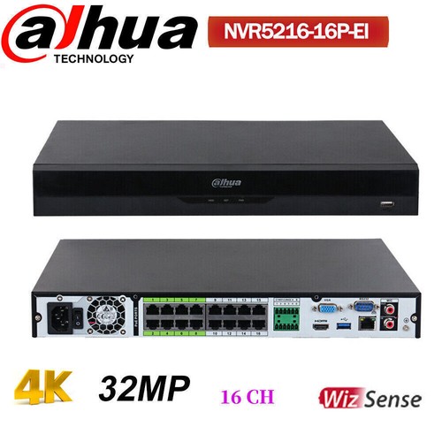Videoregistratore Dahua 4K 32MP NVR5216-16P-EI Ai 16CH 16POE WizSense NVR