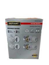 Defiant Brandywine 2 Deadbolts  2 Keyed Entry Door Knobs In Stainless Steel