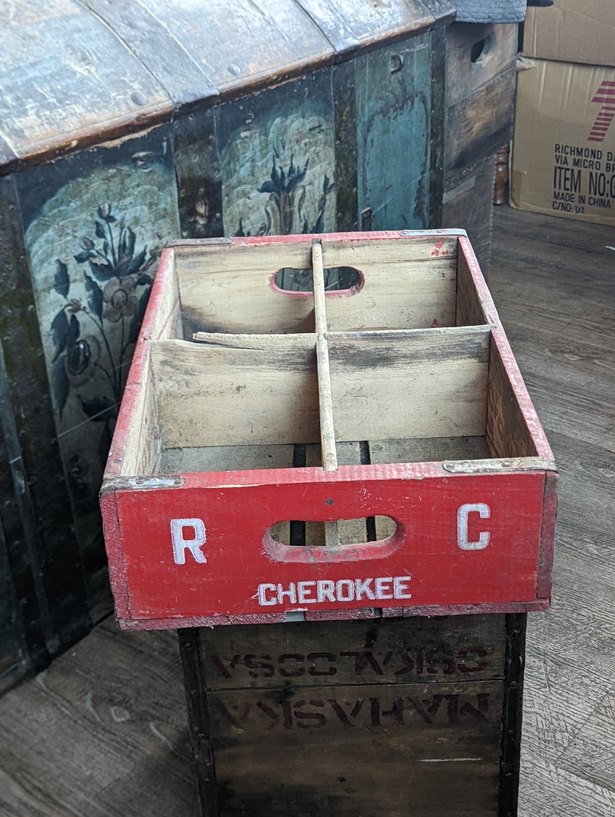***RARE*** 1959 Royal Crown Soda Pop Wood Crate Advertising Cherokee Iowa