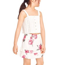 Loveshackfancy Floral Paradise Pink Juniper Skirt Size 2-3 Y