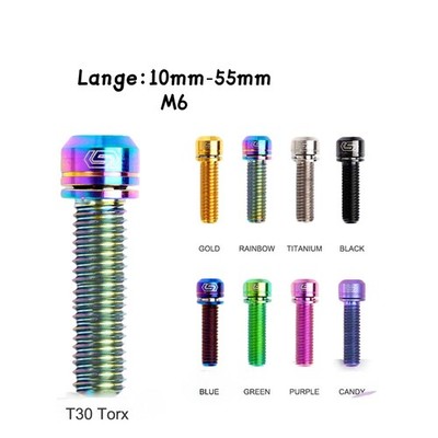 Titan Schraube MTB Fahrrad Schraube T30 Torx Zylinderkopf M6x10mm bis 55mm