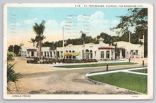 1929 St. Petersburg FL Jungle Prado Linen Postcard Sunshine City