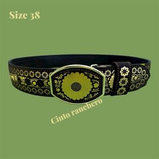 Belt Leather Cincelado Corte Laser Cowboy Cintur n Vaquero Cinto Ranchero Size38