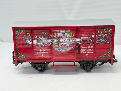 LGB G Scale 43352 Merry Christmas Box Car with Christmas Music Sound - tested