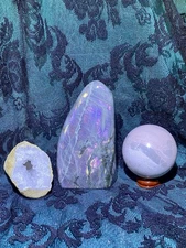 💕Labdorite Free-form, Pink Opal Sphere, Sparkling Geode💕Mixed Crystal Bundle💕