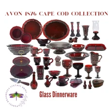 Avon 1876 Cape Cod Collection* Ruby Red Dinnerware* Gothic * Free Shipping