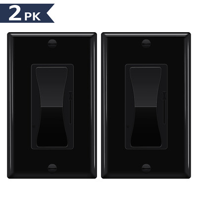  2PK Black Dimmer Light Switch LED CFL 3-Way LED Incandescent ETL