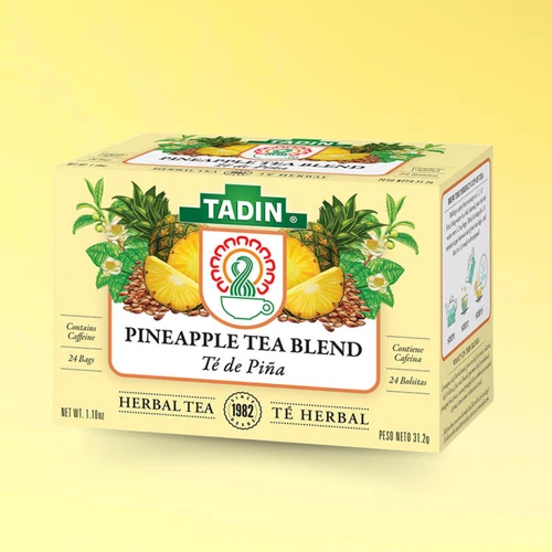 Tadin Pineapple Herbal Tea, 24 Tea Bags 1.10 fl oz, Refreshing & Aromatic Blend